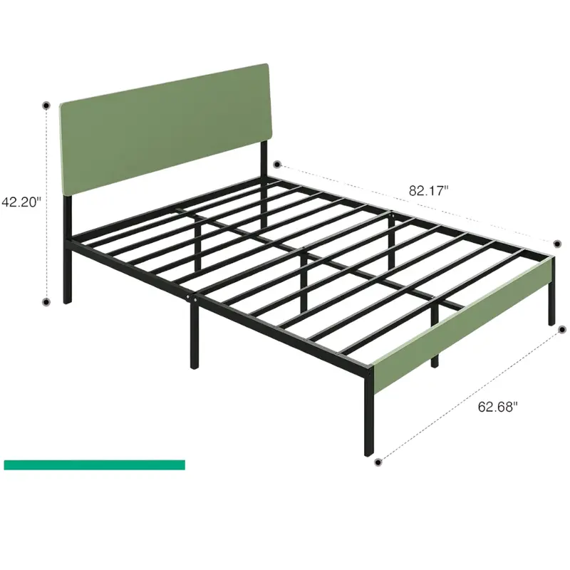 Novilla Queen Bed Frame With Modern Wooden Headboard 1