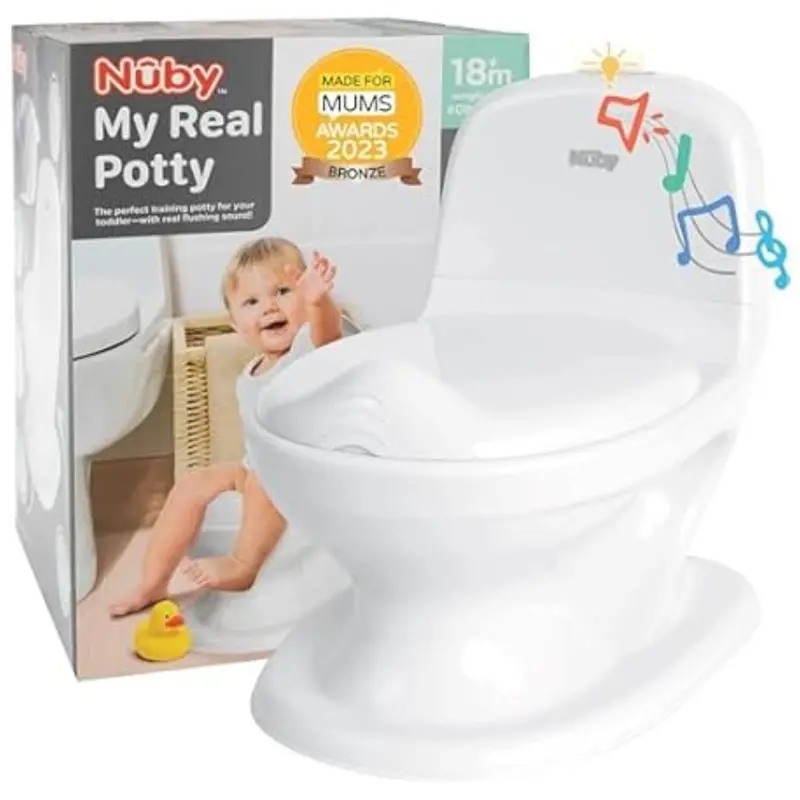Nuby My Real Potty Training Toilet W/ Life-Like Flush Button & Sound 1