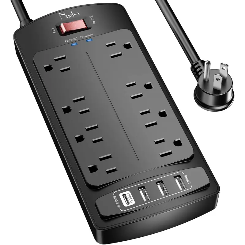 Nuetsa 6Ft 8-Outlets 4-Usb Ports Surge Protector Power Strip 1