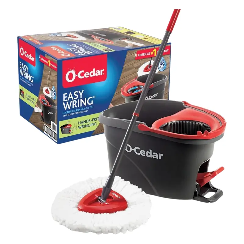 O-Cedar Easywring Microfiber Spin Mop And Bucket 1
