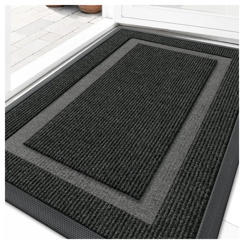 Olanly 29.5" X 17" Waterproof Sturdy Rubber Backing Front Door Mat 1