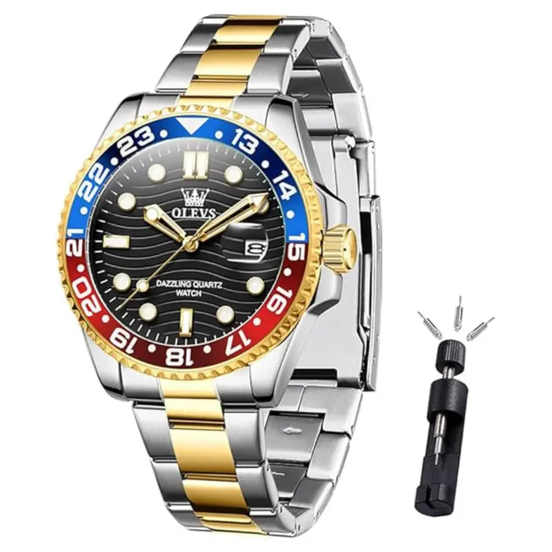 Olevs Men's Casual Stainless Steel Analog Quartz Watch (Various) 1