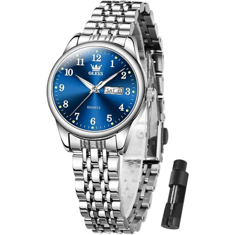 Olevs Women's Blue Face Stainless Steel Watch 1