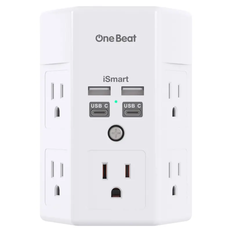 One Beat 3-Prong Wall Outlet Surge Protector (5X Ac & 4X Usb) 1