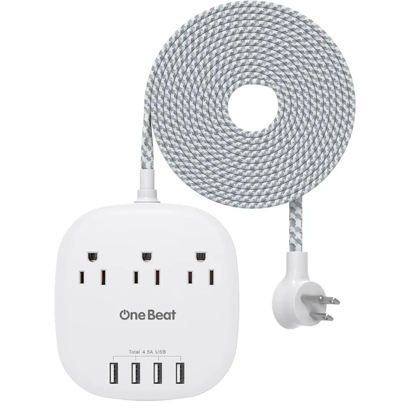 One Beat 4.5A Flat Plug Desktop Power Strip 1