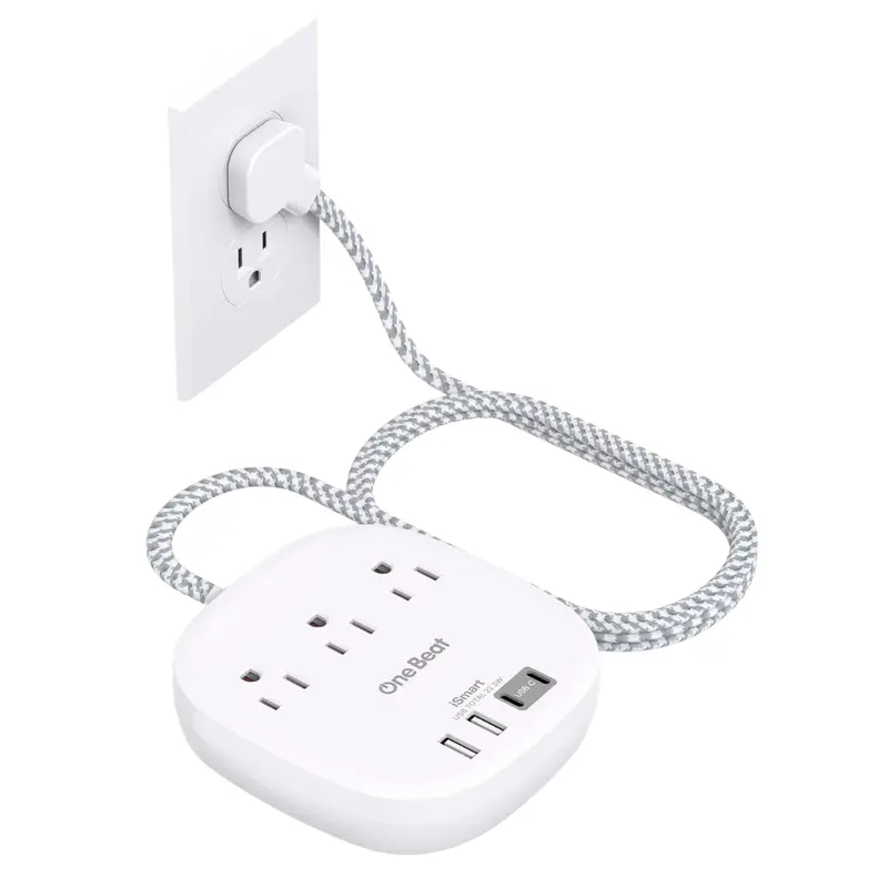 One Beat 5' Ultra Flat 3 Outlets 4 Usb Ports Power Strip 1