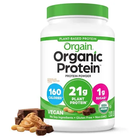 Orgain Organic Chocolate Peanut Butter Protein Powder (2Lb) 1