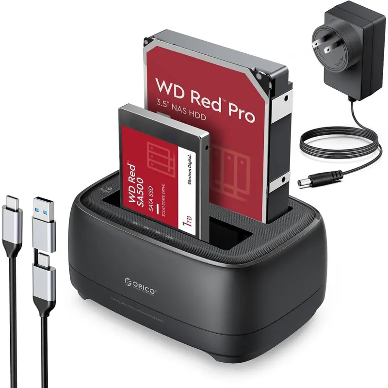 Orico 3.5" & 2.5" Dual Bay Sata Ssd Hard Drive Docking Station 1