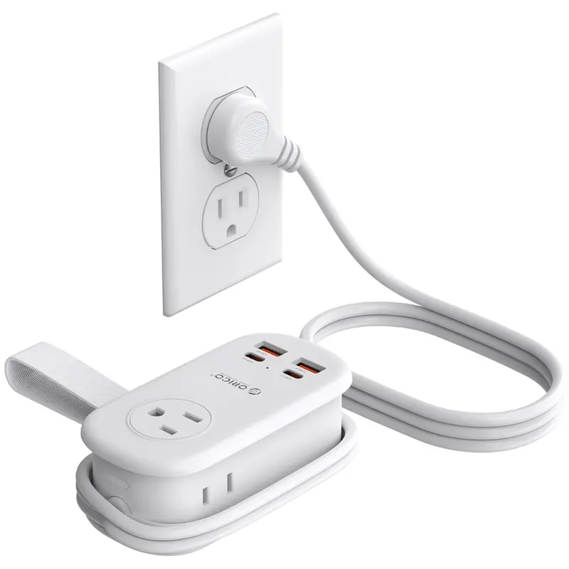 Orico 7-In-1 65W Fast Charger Gan Travel Power Strip W/ 4Ft Cord (3 Colors) 1