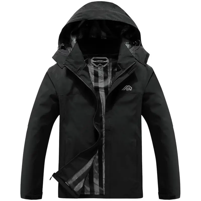 Otu Men's Lightweight Waterproof Hooded Rain Jacket (Various) 1