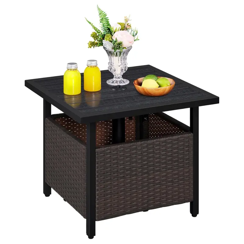 Outdoor Patio Side Table With 1.5" Umbrella Hole 1