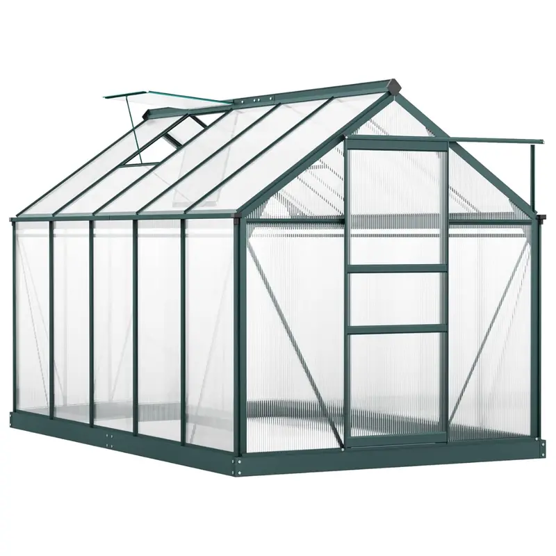 Outsunny 6' X 10' Polycarbonate Greenhouse With Rain Gutter And Roof Vent 1