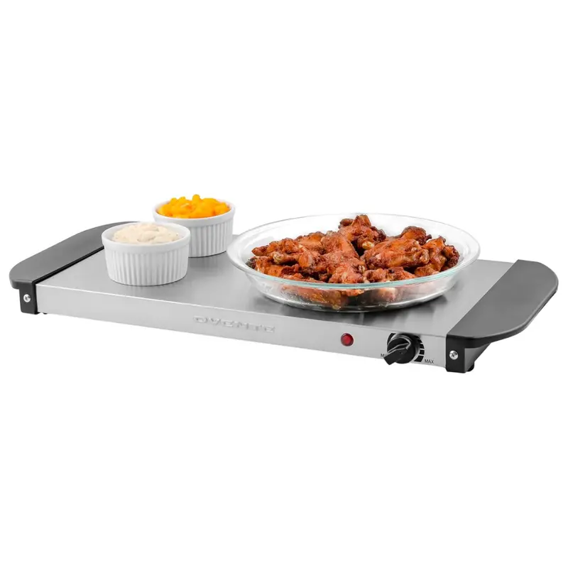 Ovente Electric Warming Tray With Adjustable Temp And Cool Touch Handles 1