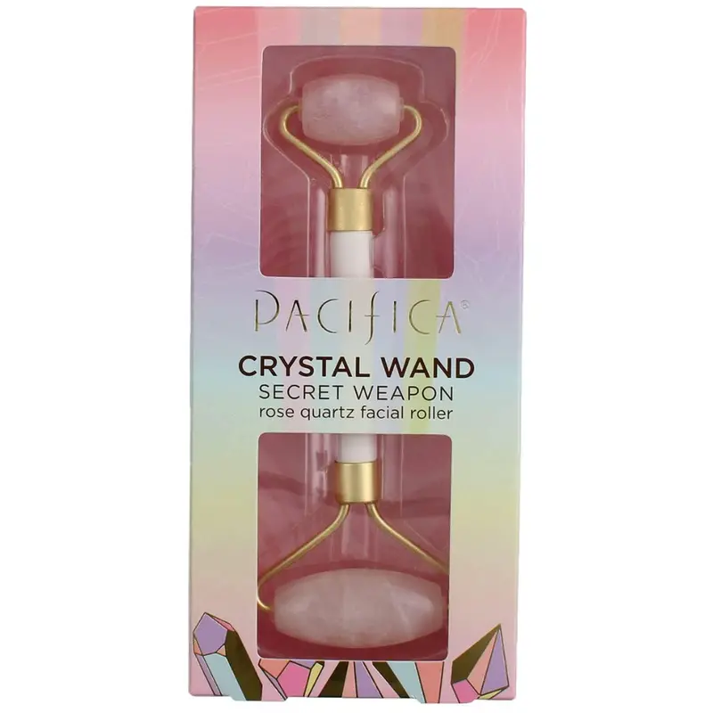 Pacifica Rose Quartz Crystal Gua Cooling Facial Roller Massager 1