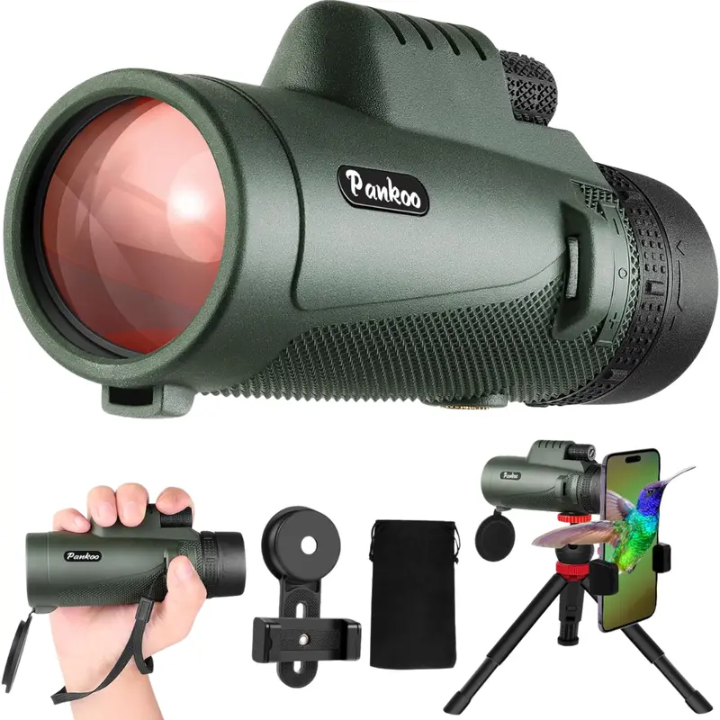 Pankoo 40 X 60 Monocular Telescope With Smartphone Holder & Upgraded Tripod 1
