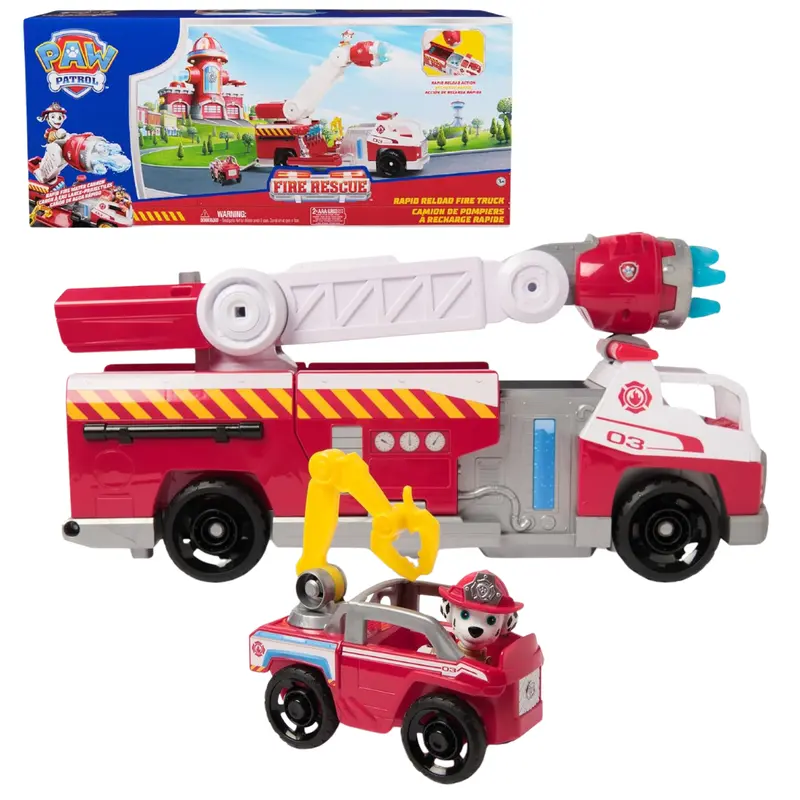 Paw Patrol Fire Rescue Rapid Reload Fire Truck With Marshall Figure 1