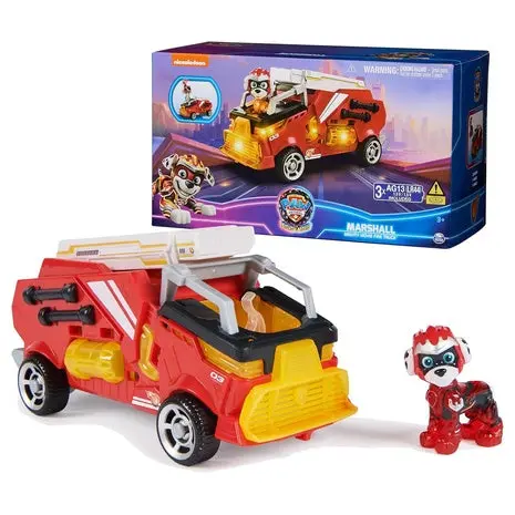 Paw Patrol Firetruck Toy With Marshall Mighty Pups Action Figure 1