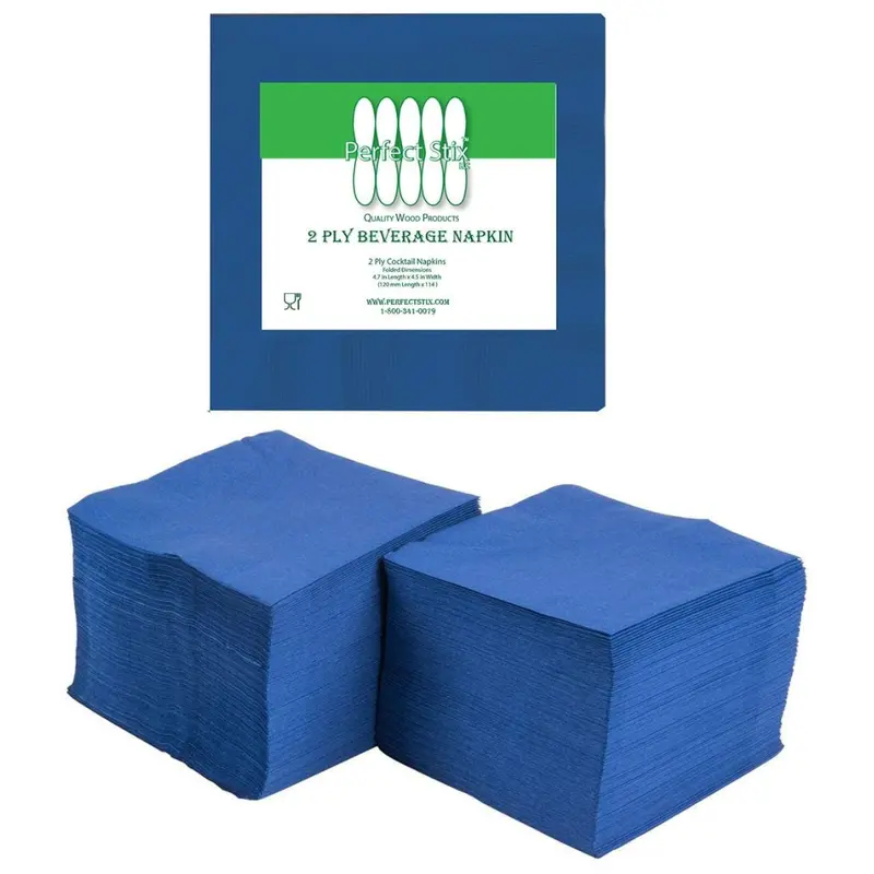 Perfectware 2 Ply Blue Beverage Napkins (Pack Of 300) 1