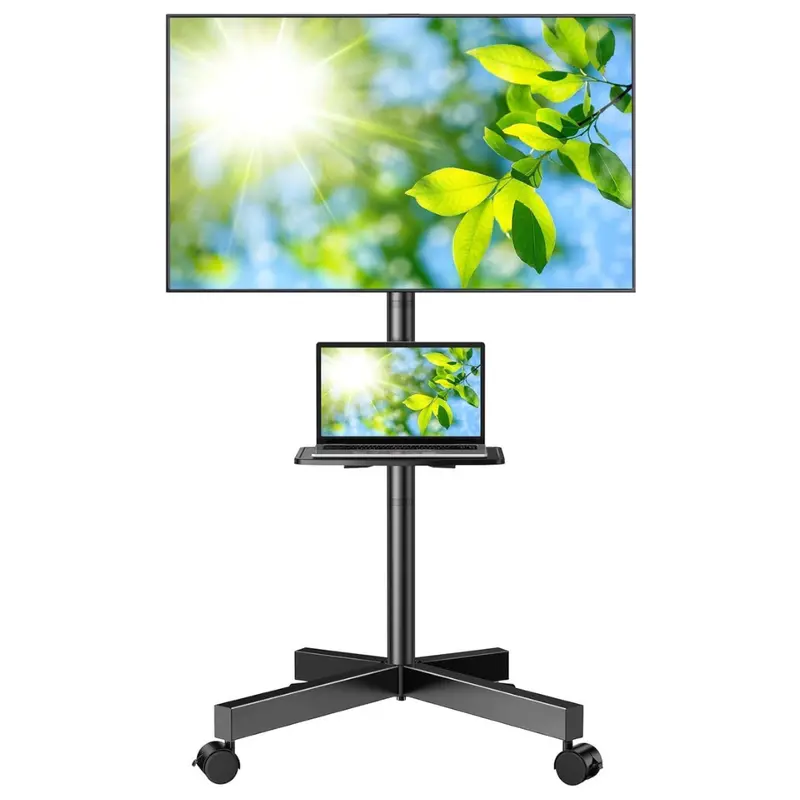 Perlesmith Mobile Tv Stand For 23"-60" Screen Tvs With Laptop Shelf 1