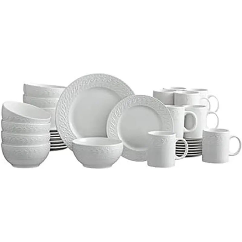 Pfaltzgraff Sylvia 32-Piece White Dinnerware Set, Service For 8 1