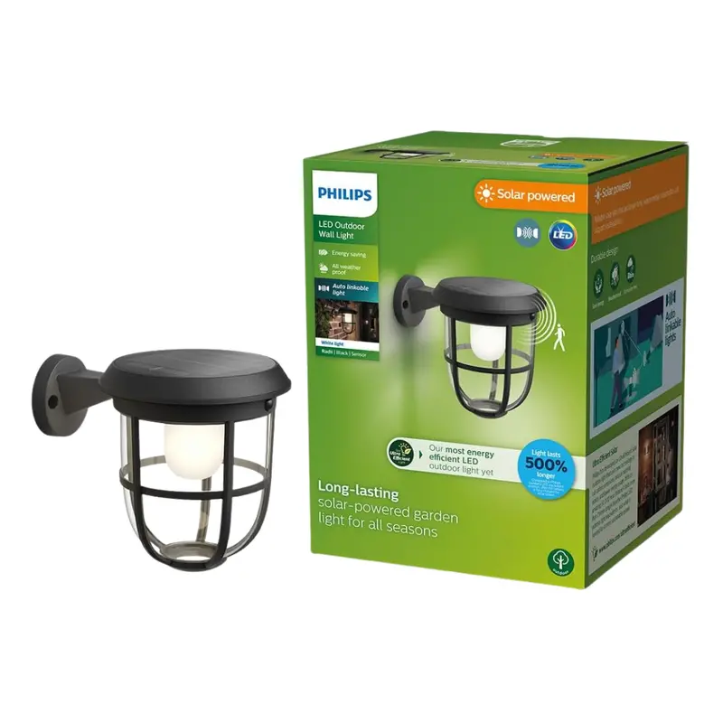 Philips Solar Led Ultra-Efficient Wall Lantern With Motion Sensor 1
