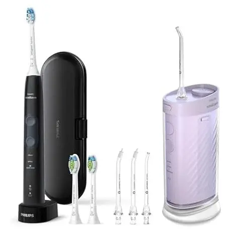 Philips Sonicare Protectiveclean 5300 Rechargeable Electric Toothbrush & Compact Flosser Bundle 1