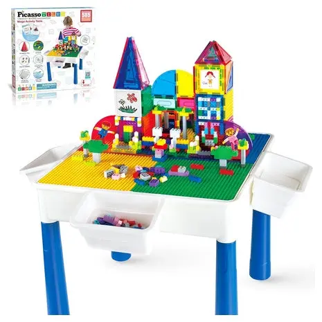 Picassotiles 585-Piece Magnetic Tiles Activity Table Set 1