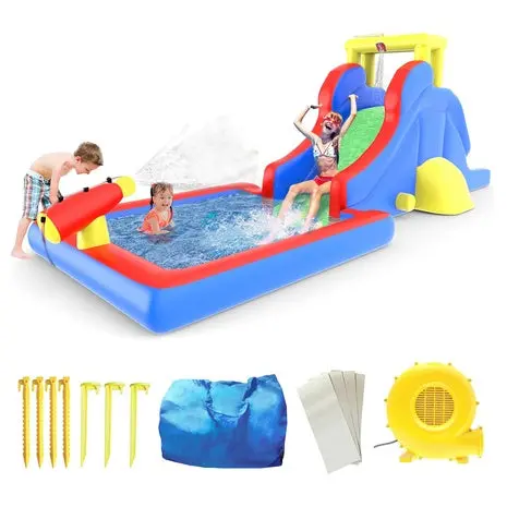 Picassotiles Inflatable Slide Park With Pool & Blower 1