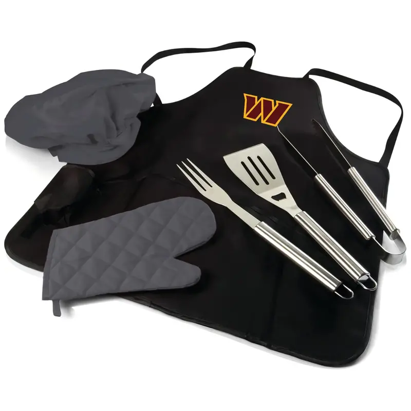 Picnic Time Washington Commanders Bbq Apron Tote Pro Grill Set 1
