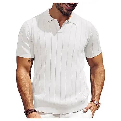 Pj Paul Jones Men’S Textured Knit Polo Shirts (6 Colors) 1