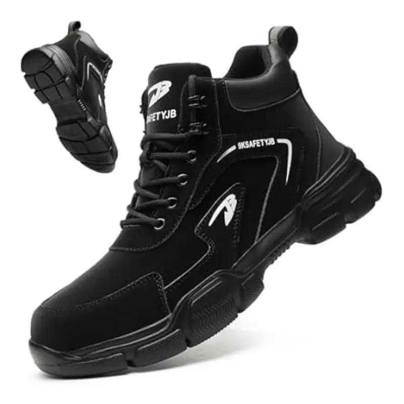Pjzhj Boots Men's Slip Resistant Safety Steel Toe Shoes 1