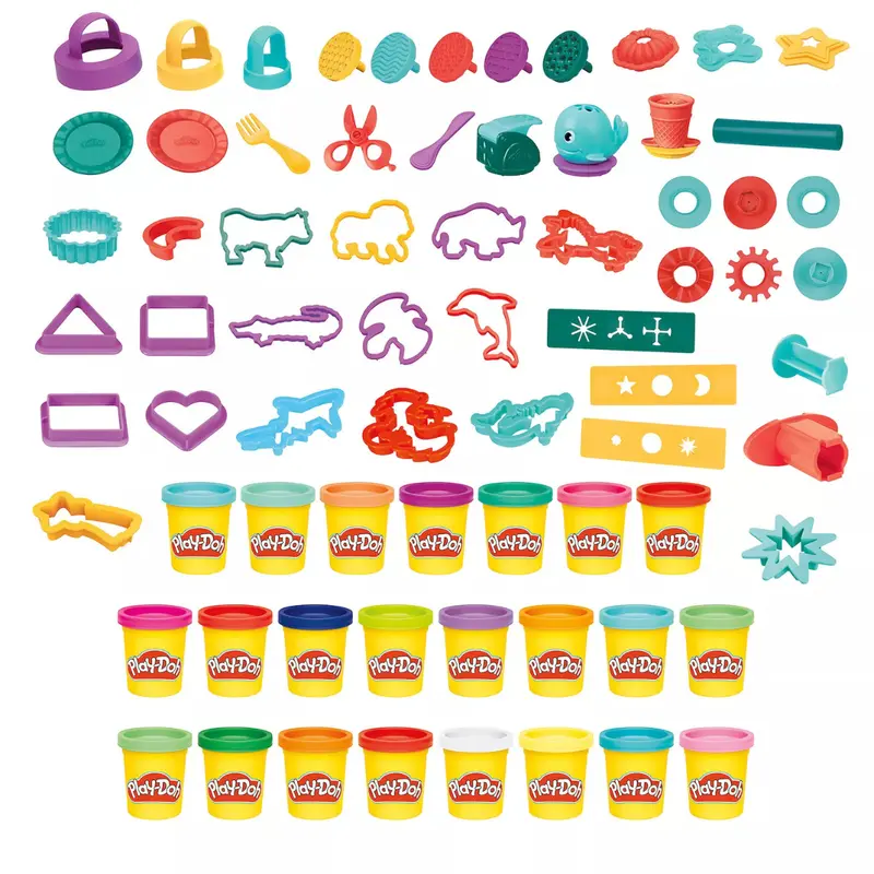Play-Doh Super Storage Canister W/ 48 Tools & 23 Play-Doh Compound Cans 1