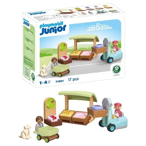 Playmobil Junior: Organic Market Stall & Forklift 1