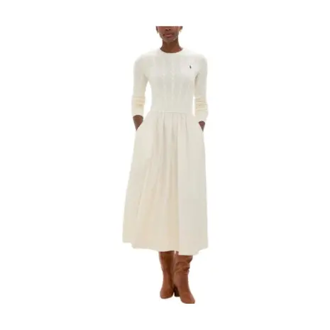 Polo Ralph Lauren Cream Fit And Flare Dress 1