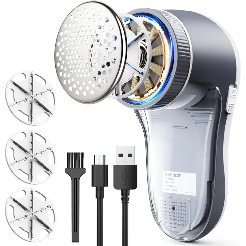 Popchose Electric Lint Remover Fabric Shaver With 6-Leaf Blades 1