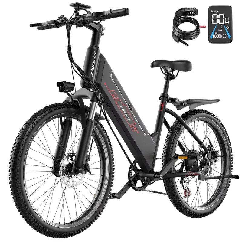 Postjoy F26 Electric 26" Tire Mountain Bike With 55 Miles 1