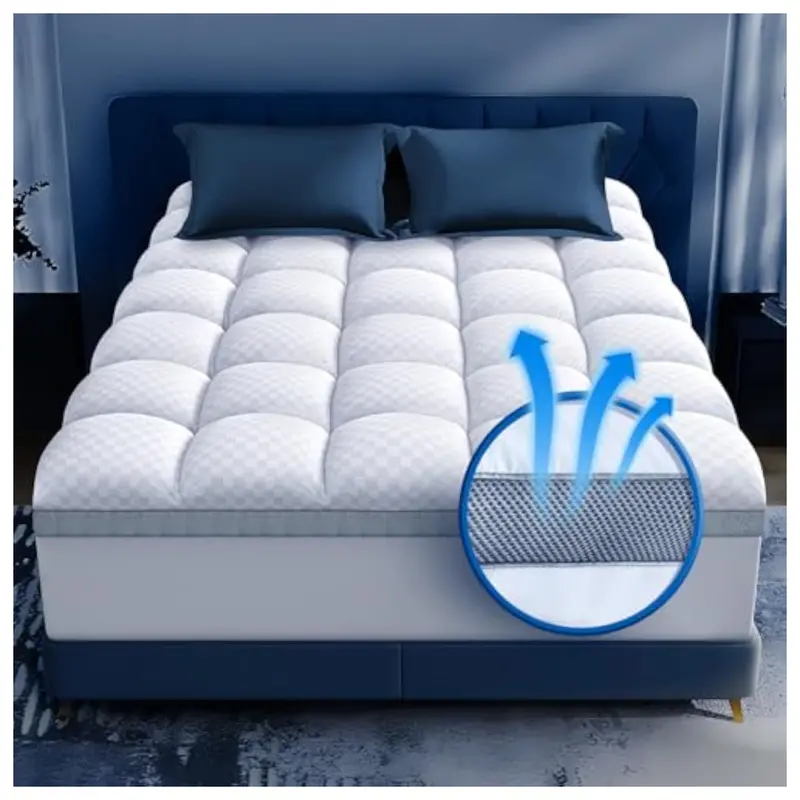 Premium 2'' Plush Pillow Top Memory Foam King Mattress Topper 1