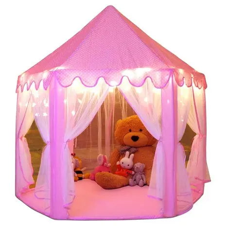Princess Playhouse Castle Tent With Star Lights 1
