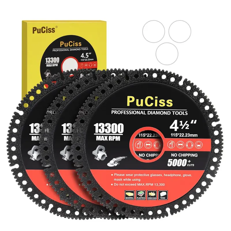Puciss 4-1/2 Inch Diamond Multi Purpose Saw Blade 1