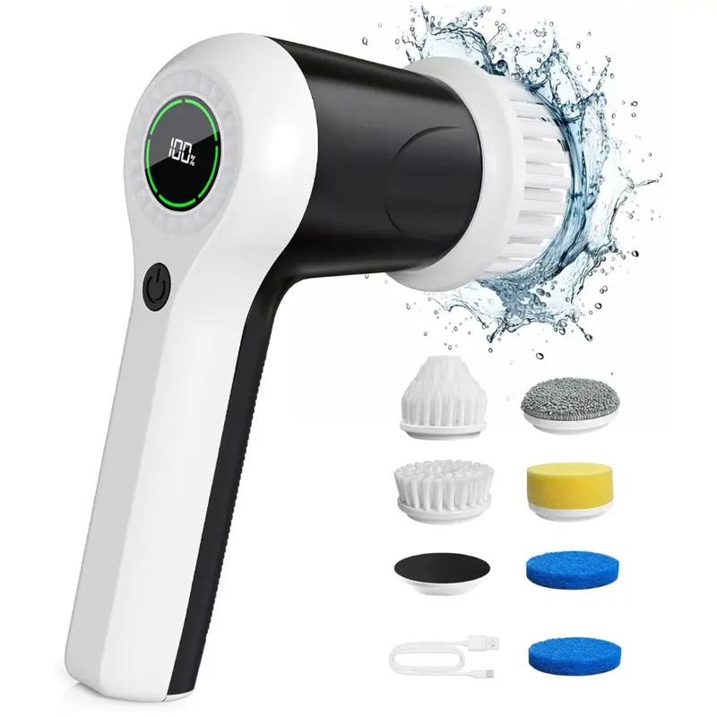 Puftem 2-Speed Cordless Electric Spin Scrubber 1