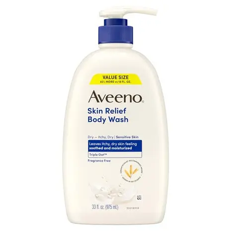Pump Bottle Aveeno Skin Relief Fragrance-Free Body Wash 1