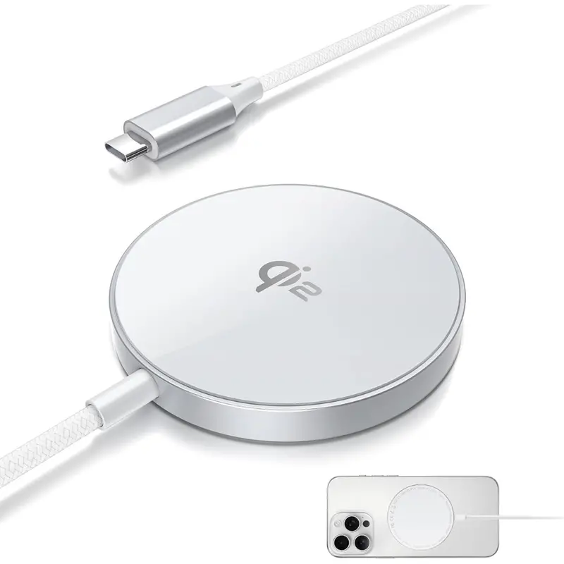 Qi2 15W Magnetic Wireless Charger With Adapter 1