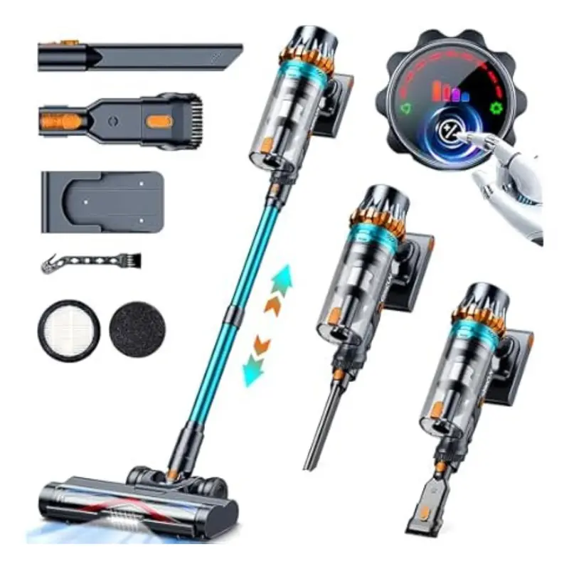 Qikcln 450W 45Kpa Cordless Vacuum Cleaner With Led Headlights 1