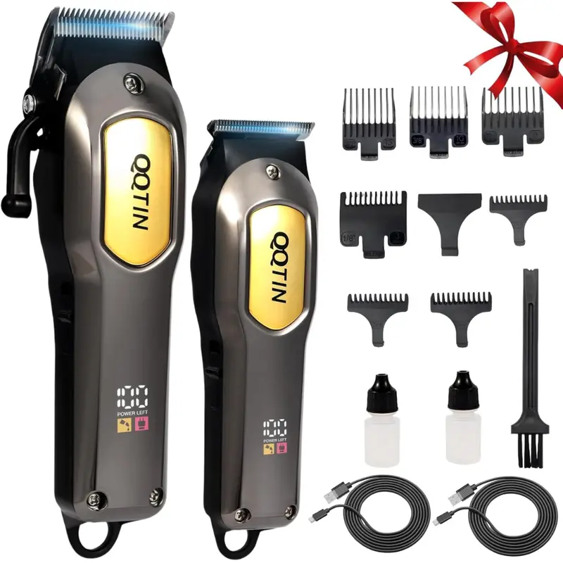 Qqtin Men's Professional Cordless Hair Clippers & Trimmer Set 1