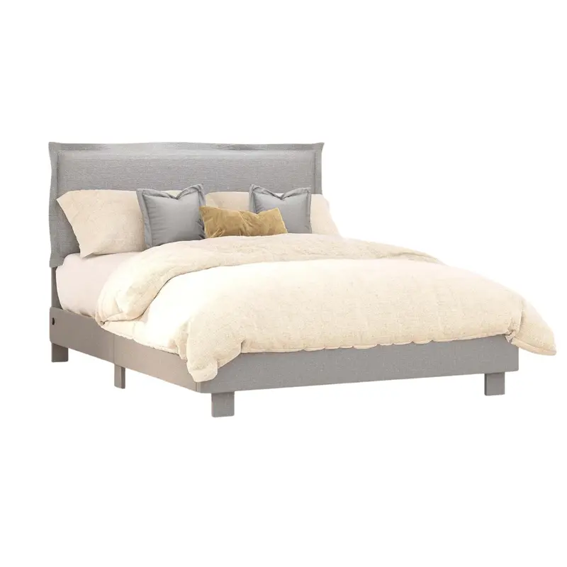Queen Flange Edge Upholstered Platform Bed Frame 1