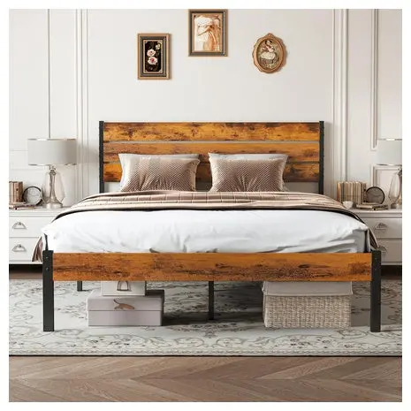 Queen Size Bed Frame With Headboard 1