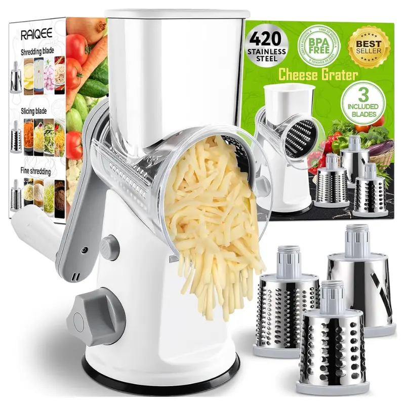 Raiqee Rotary Cheese Grater With Handle 1