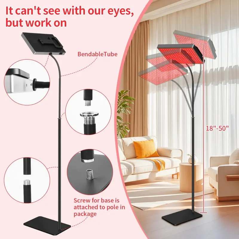 Red & Infrared Light Therapy Lamp Led Panel With Stand 1