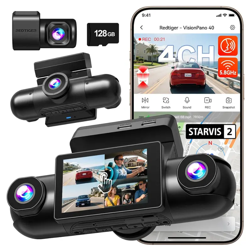 Redtiger 4 Channel 360º View Dash Cam 1