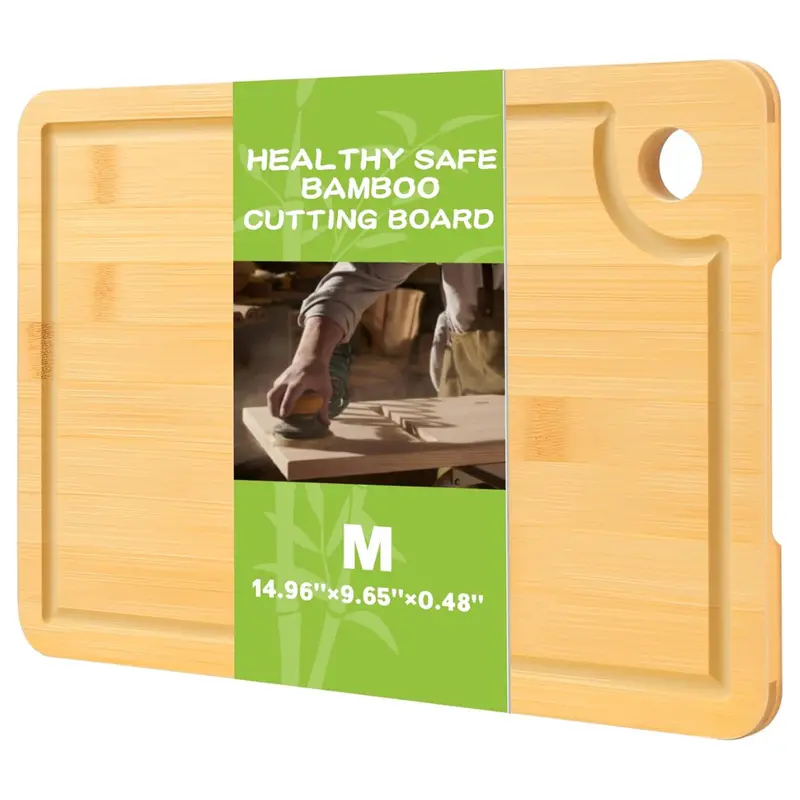 Reversible Wood Cutting Board With Juice Groove & Side Handles 1